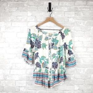 3/$25 Democracy floral ruffle Blouse | Size S